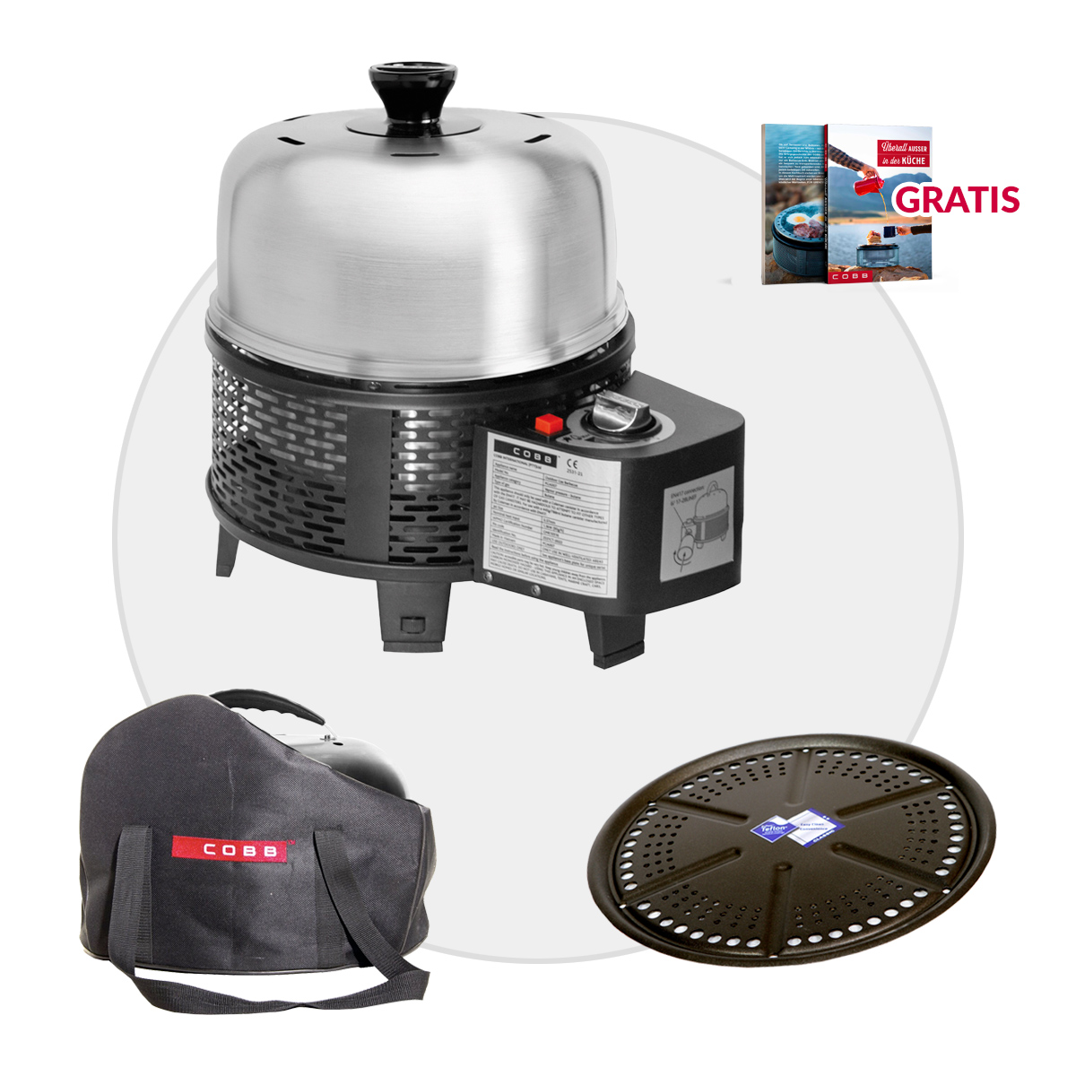 COBB Gas Grill PRO BLACK inkl. Grillplatte + Tasche