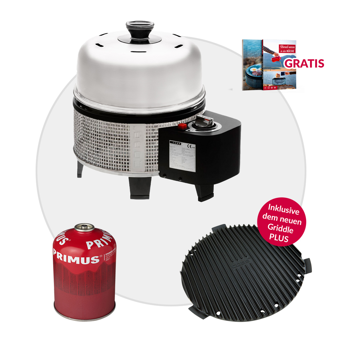 COBB Gas DELUXE 2.0 Grill inkl. Griddle Plus + Kartusche