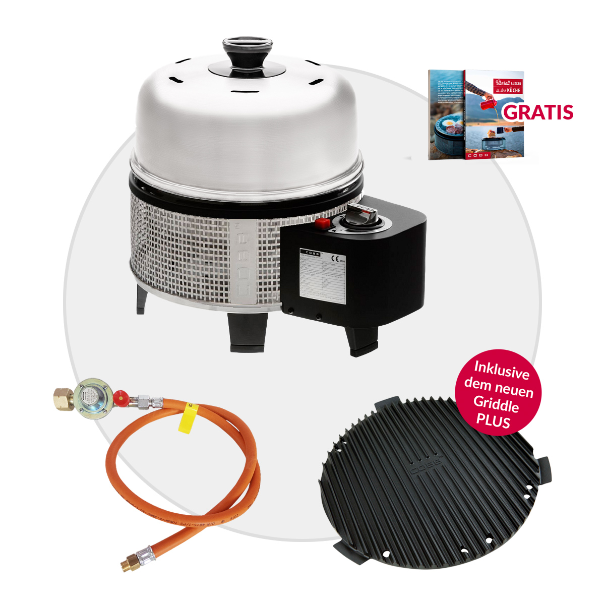 COBB Gas DELUXE 2.0 Grill inkl. Adapter 2m für 5kg - 11kg Flasche