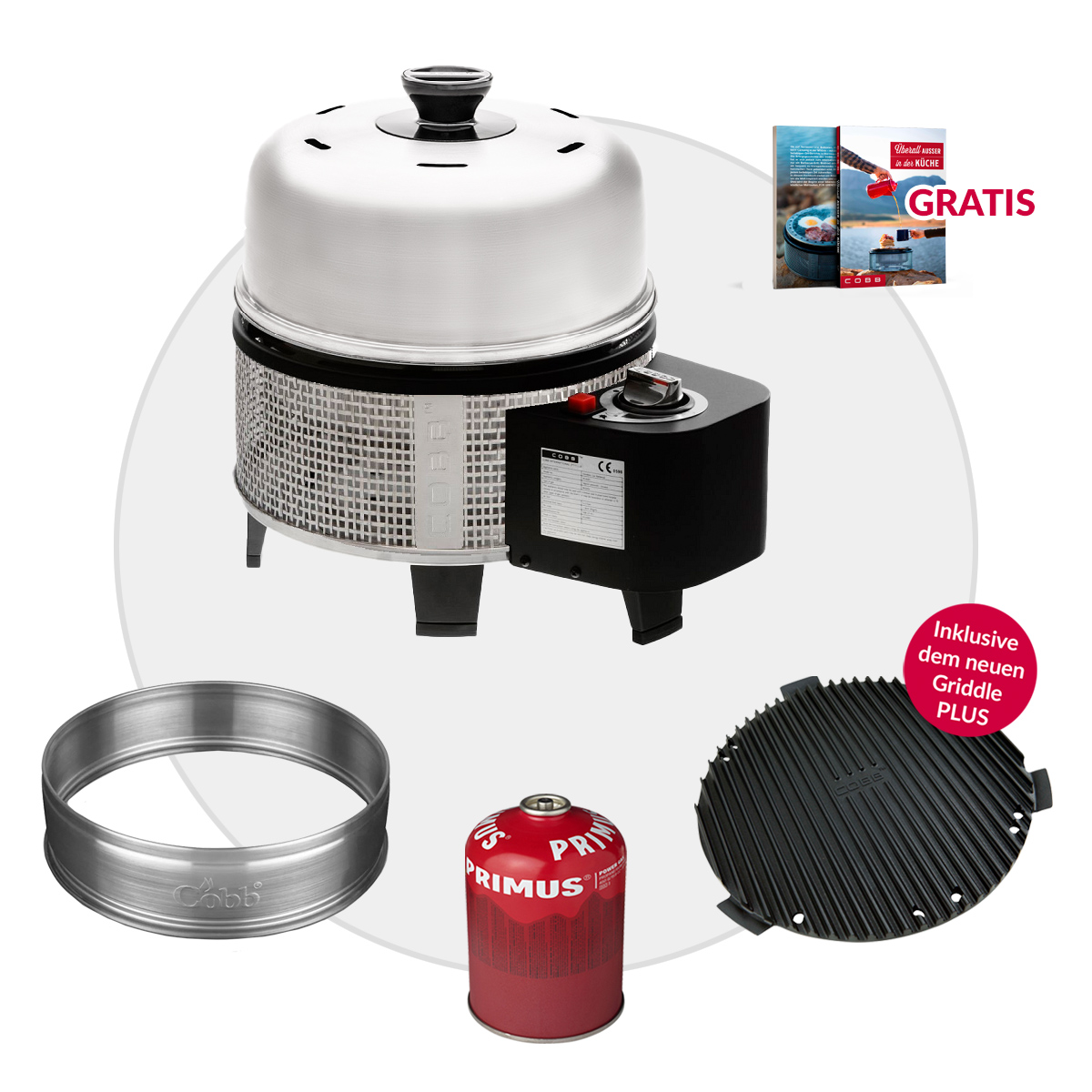 COBB Gas DELUXE 2.0 Grill inkl. Deckelverlängerung + Kartusche